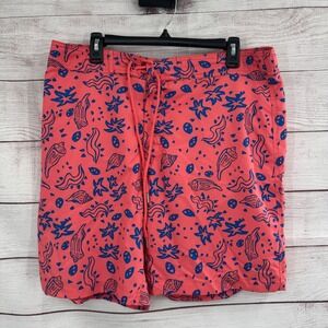 Southern Tide Swim Trunks Shorts Mens XL The Skipjack Sunset Coral‎ Sea Party